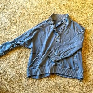 Oh Snap! Weekend Henley Mock Neck Sweatshirt